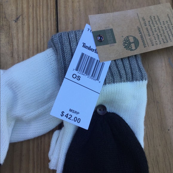 NWT Timberland  Colorblock Knit Mittens Gloves - Picture 10 of 10